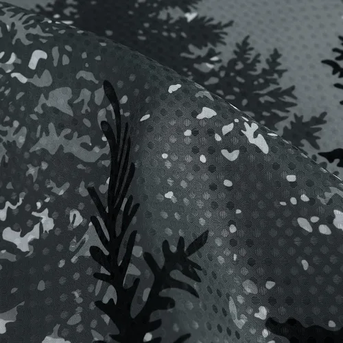 Miniatura 4 de Hokibero Juego de cortina de ducha de baño, cortina de ducha de bosque en blanco y negro, cortina de ducha de montaña, árbol natural, plantas
