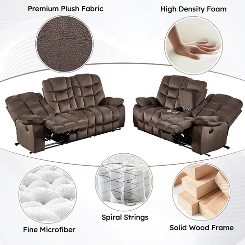 Miniatura 7 de HAOMARKETS Silla reclinable eléctrica con masaje y calor, sillas reclinables eléctricas de 41 pulgadas de ancho con puerto USB, sofá reclinable