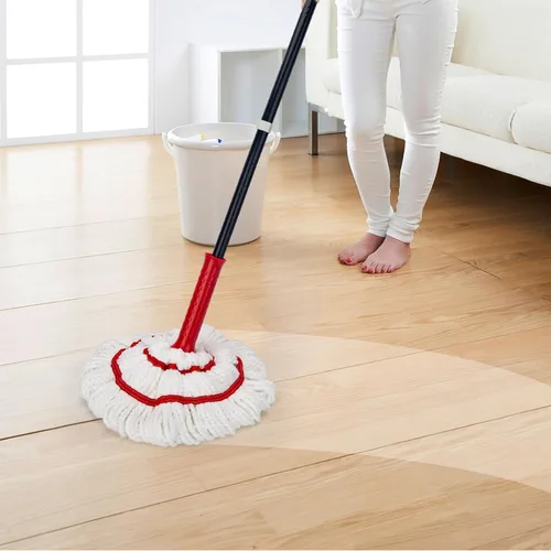 Miniatura 4 de KeFanta Trapeador autoescurridor para limpieza de suelos, fregona de microfibra con mango largo de 57 pulgadas, fácil de escurrir para cocina