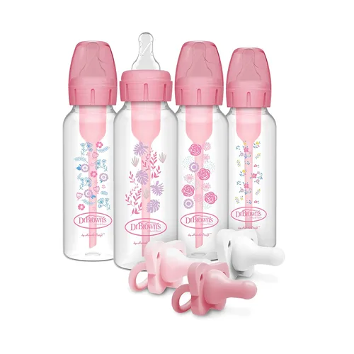 Miniatura 10 de Dr. Brown's Anti-Colic Options+ Biberones para bebé, estrechos, 8 onzas, paquete de 4 y HappyPaci 100% chupete de silicona de 0 a 19.7 ft, sin BPA