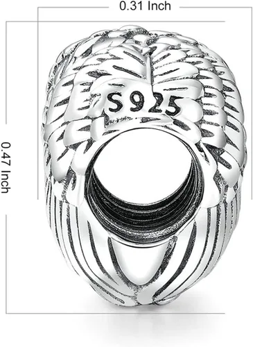 Miniatura 4 de BISAER Pulsera contra el mal de ojo de plata de ley 925, abalorios de cristal azul, dije de mano Hamsa para pulsera Pandora
