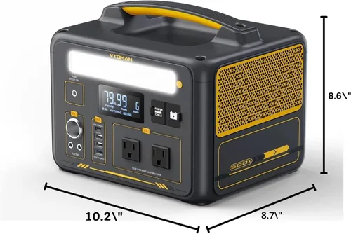 Miniatura 12 de VTOMAN Jump 600X Estación de Energía Portátil 600W, Generador Solar 299Wh Estación de Energía con Batería LiFePO4 con Arranque Rápido