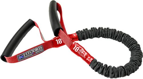 Mini bandas FitCord - Bandas de resistencia cortas con asas de FitCord ofrecidas en 3 libras a 55 libras de resistencia y fabricadas en Estados