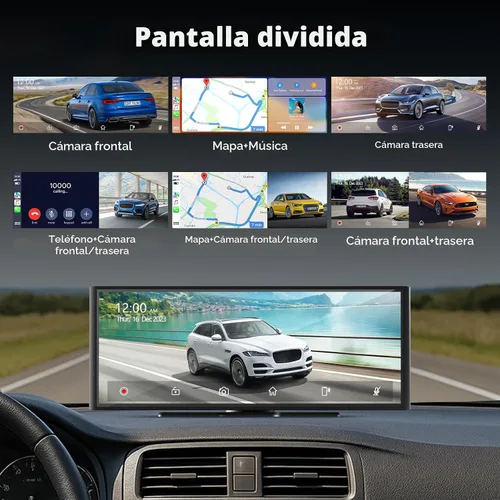 Miniatura 9 de Volam Pantalla Carplay de 9.26 pulgadas para automóvil con cámara de tablero 4K, compatible con Apple Carplay y Android Auto, Carplay con cámara