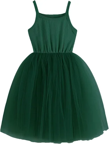 BTGIXSF - Vestido tipo tutú para niña, vestido sin mangasmanga larga para niña, vestido de verano de tul para niña