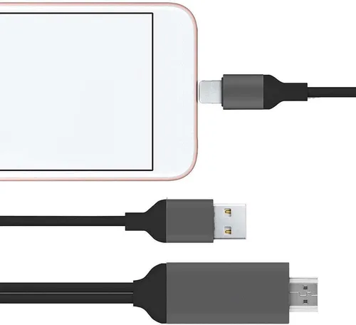 Miniatura 2 de Cables HDMI adaptador USB a HDTV, cable USB macho + USB hembra a HDMI macho 1080P HDTV Mirroring Cable compatible con iPhone/iPad/S9/S8/Note 8 y más