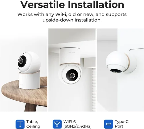 Miniatura 8 de IMILAB Cámara de seguridad 4K 8MP para interiores, cámara de visión de 360° para mascotas/perros/bebé con aplicación Xiaomi Home, cámara