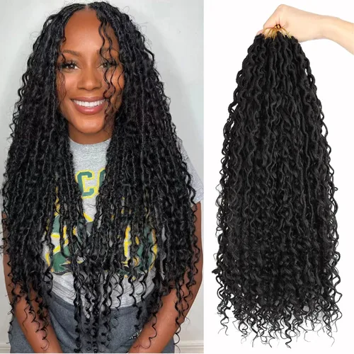 Miniatura 9 de LMZIM Cabello de ganchillo Goddess Locs de 14 pulgadas, 8 paquetes de Faux Locs trenzas de ganchillo para mujeres negras, cabello de ganchillo #2