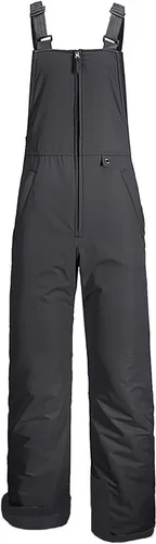 Miniatura 4 de Overol con peto de esquí de nieve para mujer, impermeable, resistente al viento, aislado, informal, holgado, pantalones de snowboard