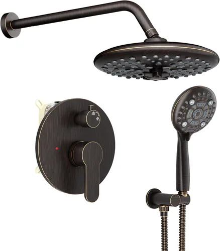 Miniatura 14 de SR SUN RISE Grifo de ducha – Sistema de cabezal de ducha multifuncional de alta presión de 8 pulgadas con accesorios de cabezal de ducha de mano