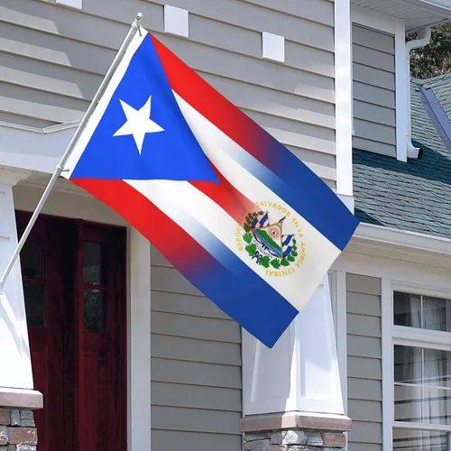 Miniatura 5 de Civilos Bandera de Puerto Rico y El Salvador de 3 x 5 pies de nylon para exteriores/interiores con ojales de latón