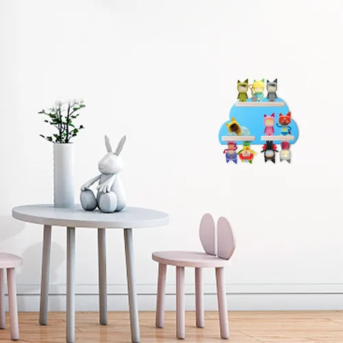 Miniatura 2 de Estante de pared para figuras de 9-12 Tonie – Pantalla flotante magnética y estante de almacenamiento compatible con personajes de audio Toniebox