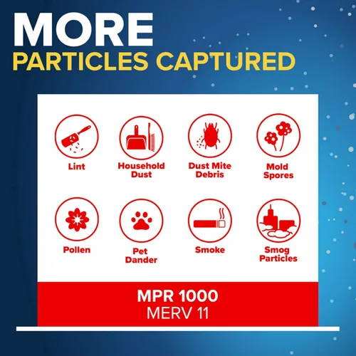 Miniatura 5 de Filtrete - Filtro de aire para aire acondicionado y calefactor, 20 x 20 x 2 pulgadas, MPR 1000 MERV 11, defensa contra alérgenos, paquete de 4