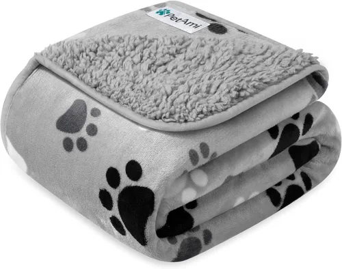 Miniatura 26 de PETAMI Manta impermeable de forro polar Sherpa para gatos y perros, color beige, talla S