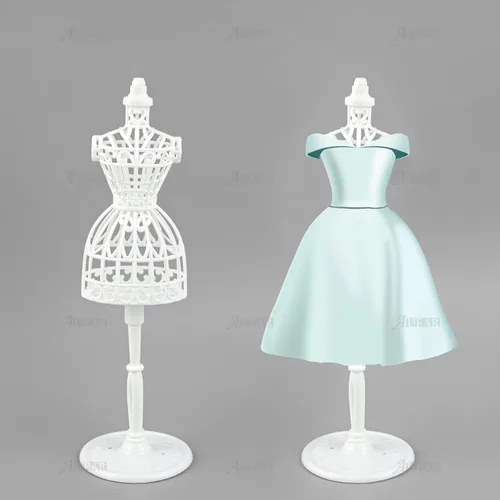 Miniatura 3 de AUEAR, Paquete de 5 formas de vestido, vestido de tela, maniquí de plástico, soporte de soporte para modelo, accesorios para vestidos