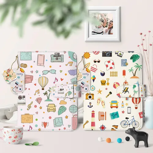 Miniatura 5 de Álbum de Fotos de Billetera Holoary para 128 Bolsillos, Álbum Fujifilm Instax Mini para Fotos de 5x8 cm, Álbum Instax, Polaroid Snap (Acampada)