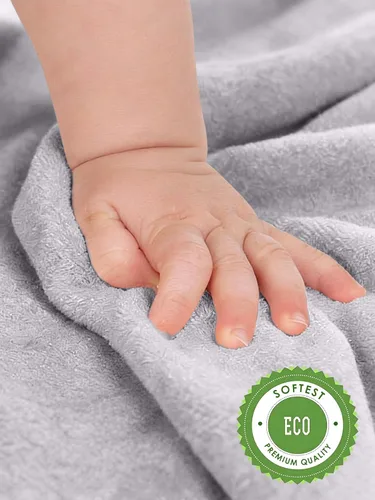 Miniatura 5 de HIPHOP PANDA Toallitas de baño para bebé, hechas de rayón de bambú - Toalla de baño ultra suave de 2 capas para recién nacidos, toalla facial Gris