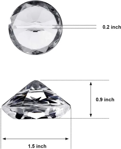 Miniatura 2 de Boao Paquete de 24 tarjeteros de mesa de acrílico con diamantes de cristal, decoración de fiesta de diamantes para bodas, mesa del hogar Transparente