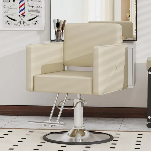 Miniatura 2 de LOUVIXA Sillas de Barbero para Estilista de Cabello, Silla de Salón Hidráulica Ajustable en Altura, Reclinable, Rotación de 360 Grados, Silla