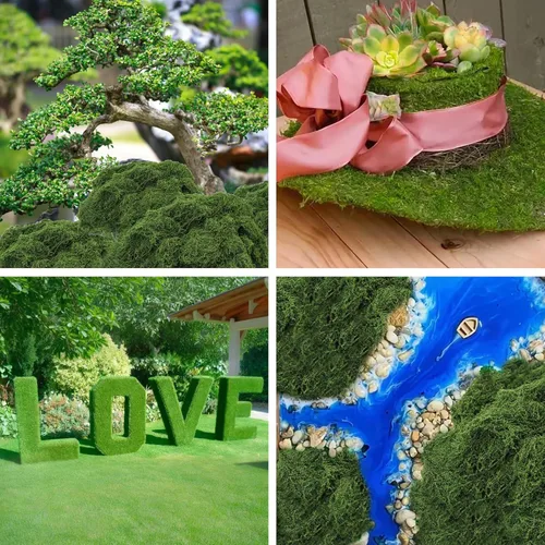 Miniatura 6 de Musgo verde falso de 7.05 onzas para plantas, musgo artificial para decorar musgo sintético para manualidades, centros de mesa, hadas, jardín