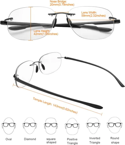 Miniatura 3 de YIMI Lentes de lectura bifocales fotocromáticos para hombres y mujeres, lectores de sol UV, para computadora, anti luz azul, lejos y cerca de doble