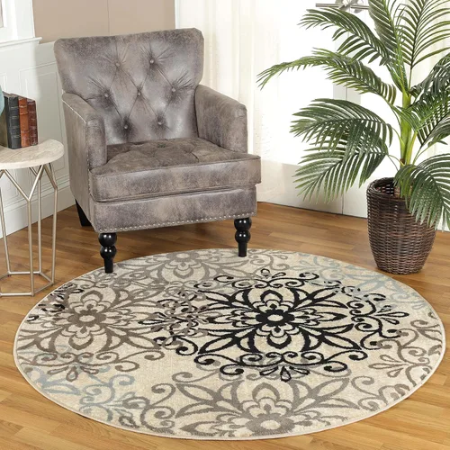 Miniatura 21 de SUPERIOR – Alfombra de área contemporánea de la colección Leigh - Alfombra moderna de 5/16 de pulgada (8 mm) de pelo con diseño de medallón floral