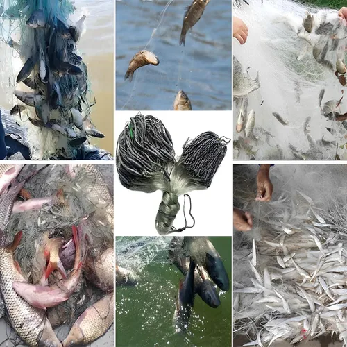 Miniatura 7 de Redes de pesca multifilamento 2.5/3/4/5/2.4 in agujero de malla hecha a mano pesca fundido red de pesca trampa de pesca red adhesiva duradera