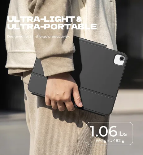 Miniatura 4 de Dexnor Funda para iPad Air de 11 pulgadas con teclado M4/M3/M2 (2026/2025/2024) y iPad Pro 11 (4ª/3ª/2ª/2ª/1ª generación) y iPad Air 5ª/4ª Negro