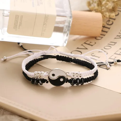Miniatura 7 de Long tiantian Juego de 6 collares Yin Yang a juego para parejas, collar Ying Yang para 2 pulseras a juego para mejores amigos, pulseras de relación
