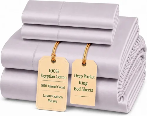 Miniatura 70 de Sábanas Twin XL 100% Algodón Para Cama Twin, Juego de Sábana Bajera Totalmente Elástica y Fundas de Almohada 800TC, Sábanas de Bolsillo Profundo 06