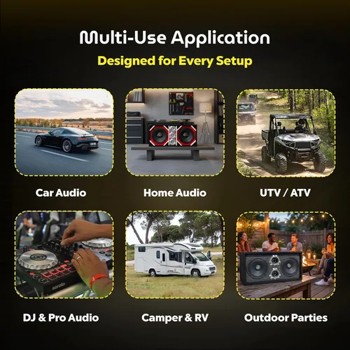 Miniatura 6 de Bass Rockers Caja de Chuchera Cargada de 6.5" con Altavoces de 6.5" para Exteriores, Hogar y Tweeters de 800W - Mejor para Vehículos UTV, ATV