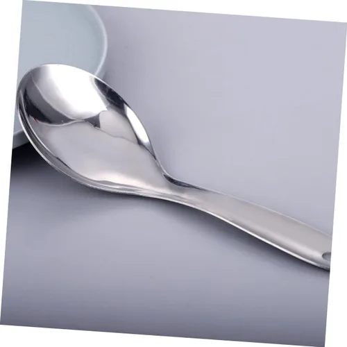 Miniatura 8 de HOMSFOU Cuchara de arroz de 4 piezas Arroz coreano Arroz asiático Utensilios coreanos Cuchara de sopa asiática Cuchara de servir Cuchara asiática