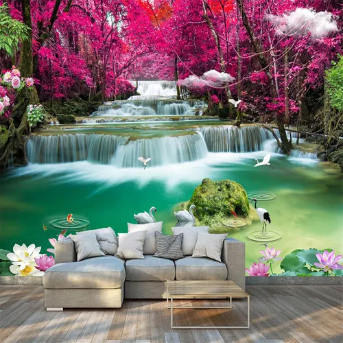 Miniatura 32 de FLFK Murales de Pared Despegables y Adhesivos de Paisaje de Cascada 78.7"x59" - Papel Tapiz Autoadhesivo Pintura Adhesivo Grande XXL Póster