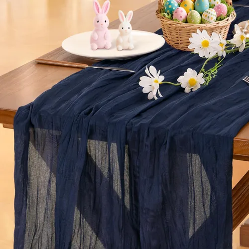 Miniatura 31 de Socomi - 10 caminos de mesa de gasa, estilo bohemio y rústico, para primavera, Pascua, bodas, fiestas, baby showers, cumpleaños y decoración, 120