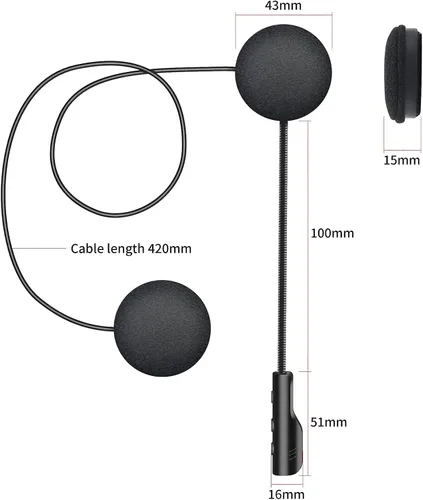 Miniatura 7 de Auriculares para casco de motocicleta Bluetooth 5.0, auriculares deportivos con reducción de ruido, respuesta automática, control de volumen