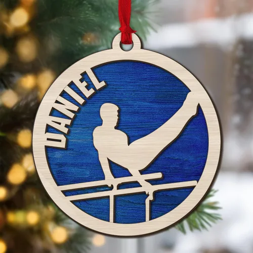 Miniatura 45 de Adorno personalizado de zapatillas de punta de ballet – Adorno de nombre de bailarín personalizado, adorno de madera cortado en capas de ballet