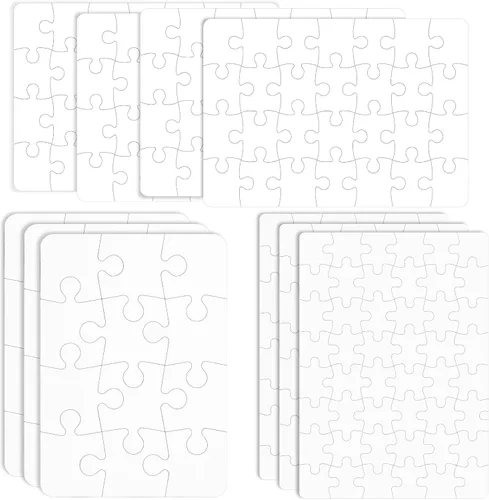 Miniatura 7 de Sumind 1 juego de rompecabezas de sublimación en blanco rectangular para hacer tu propio corazón blanco en forma de corazón, rompecabezas