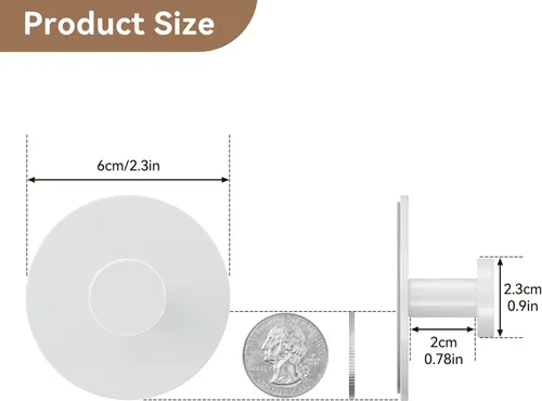 Miniatura 4 de bussdis Gancho de pared adhesivo para abrigo y toalla: Extra pegajoso 12 libras (máx.), perchero de acero inoxidable soporte para puerta colgador