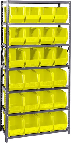 Miniatura 280 de Quantum QSBU-245BK Heavy Duty Shelving Unit with (7) Shelves and (24) QUS245 Black Bins for Garage Warehouse Storage Distribution 400 lb Load