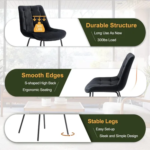 Miniatura 6 de NicBex Sillas de comedor de terciopelo, sillas de recepción tapizadas, silla decorativa copetuda con patas de metal para la cocina del hogar, sala