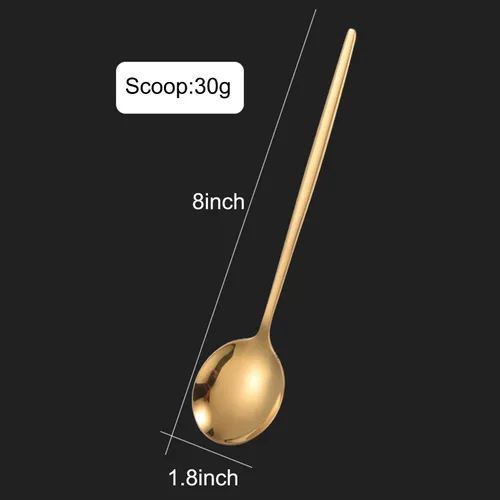 Miniatura 2 de 5 cucharas de sopa de acero inoxidable 304 de 8 pulgadas, con acabado de espejo grueso, cucharas coreanas de acero inoxidable, cucharadas de metal