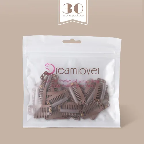 Miniatura 40 de Dreamlover - Clips para extensiones de cabello, clips para peluca con 9 dientes, 30 piezas Beige