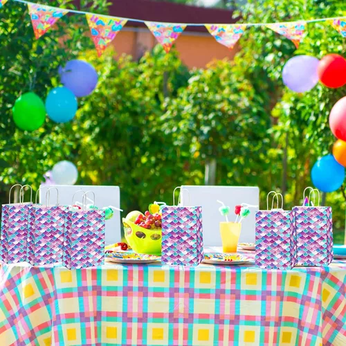Miniatura 6 de Tevxj 16 bolsas de regalo de sirenas para fiesta temática de sirenas, bolsas de regalo para fiestas temáticas de princesas, bolsas de dulces