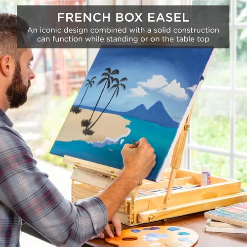 Miniatura 3 de Best Choice Products Caballete de arte para pintar, trípode ajustable de madera portátil para artistas con caja de bocetos, juego de arte de 32