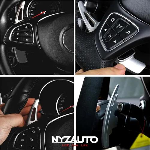 Miniatura 3 de NYZAUTO Extensión de Paletas de Cambio del Volante de Aleación de Aluminio Compatible con Mercedes Benz A B C CLA CLS E G GL GLA GLC GLE GLS Metris