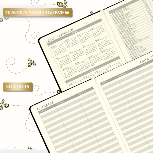 Miniatura 5 de Agenda 2026-2027 – Agenda semanal y mensual 2026-2027 con calcomanías de calendario, julio 2026 a junio 2027, 5.75 x 8.25 pulgadas, piel saffiano