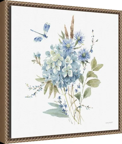 Miniatura 2 de Amanti Art Lisa Audit - Lienzo enmarcado para pared, 16 x 16 pulgadas, azul bohemio 04A (Ramo de flores) por Lisa Audit, lienzo enmarcado