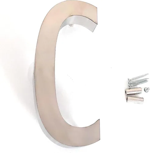 Miniatura 15 de Números de casa/letra de acero inoxidable de 8 pulgadas, grado 316 (UNS S31600), número de calle para exteriores, interiores, edificios