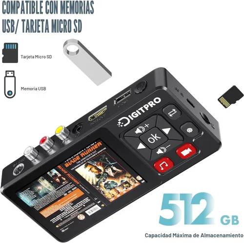 Miniatura 5 de Convertidor VHS a Digital 2.0, video HD a grabadora de convertidor digital con control remoto, convertir grabación de audio de video analógico