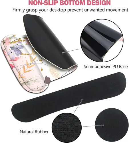 Miniatura 5 de AIMSA Reposamuñecas para teclado y alfombrilla para mouse con soporte para muñeca, base de goma antideslizante ergonómica de espuma viscoelástica